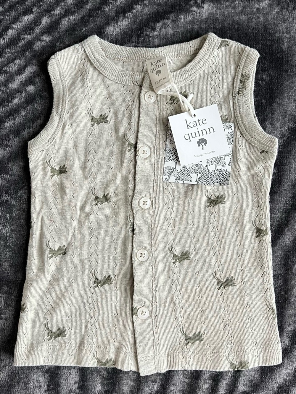 NWT Kate Quinn Grasshopper Button Front Tank Size 12-18 Months
